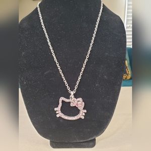 Hello Kitty Necklace - Pink Rhinestone Face